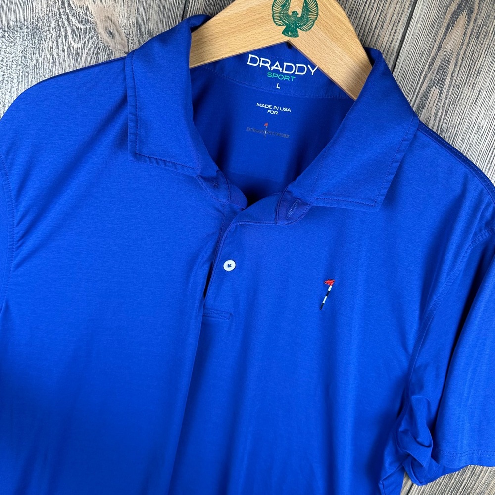 B. Draddy Sport Golf Polo Shirt Dormie Network Mens Blue Performance Stretch